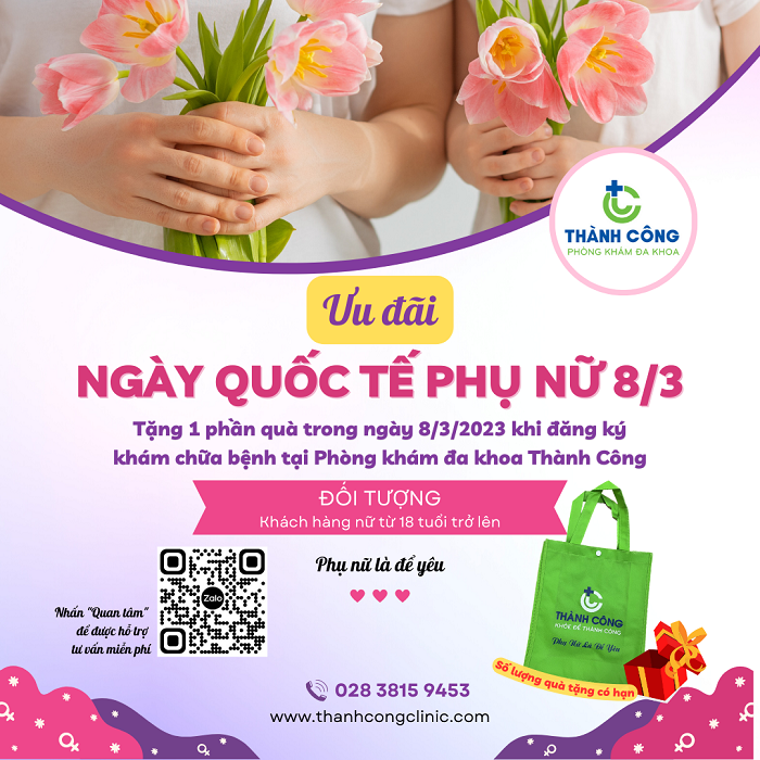 Ưu đãi Nhân dịp ngày Quốc tế phụ nữ 8/3 tại Phòng khám đa khoa Thành Công