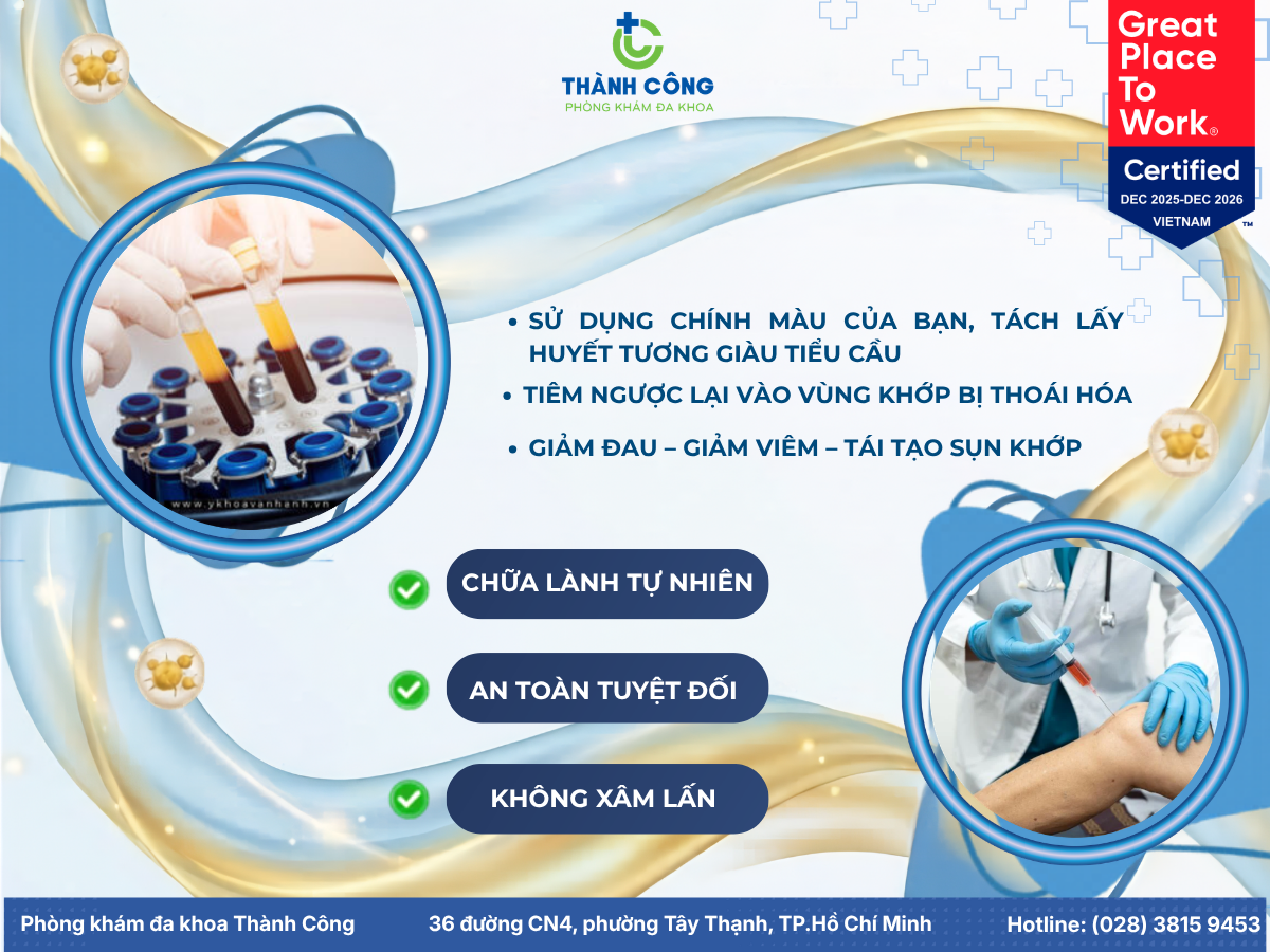 GIẢI PHÁP ĐỘT PHÁ TRONG ĐIỀU TRỊ THOÁI HÓA KHỚP BẰNG HUYẾT TƯƠNG GIÀU TIỂU CẦU (PRP)
